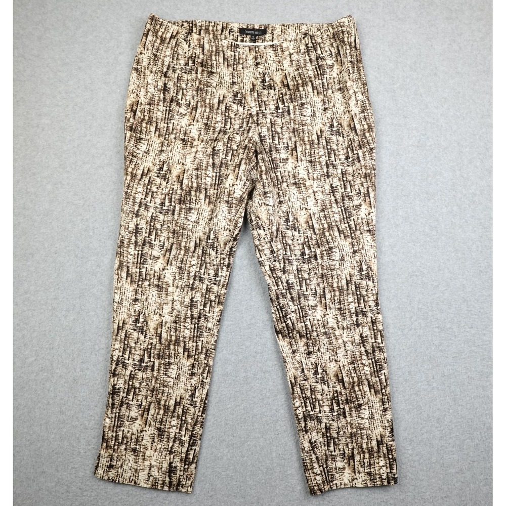 Lafayette 148 Stanton Ankle Pants Brown Crop Flat Front Size 10 Straight Leg